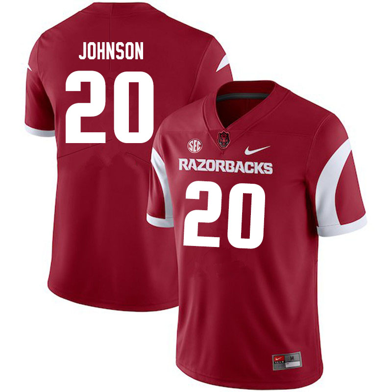 Men #20 Dominique Johnson Arkansas Razorbacks College Football Jerseys Sale-Cardinal